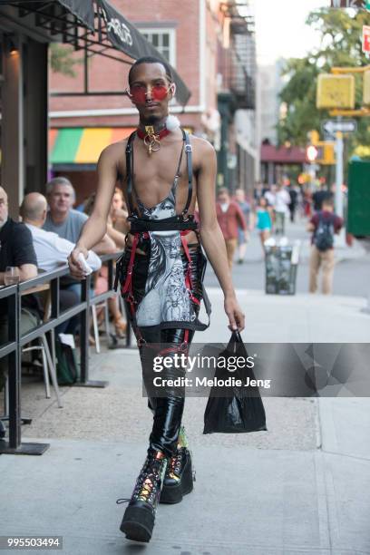 Guest during New York Fashion Week Mens Spring/Summer 2019 on July 9, 2018 in New York City.