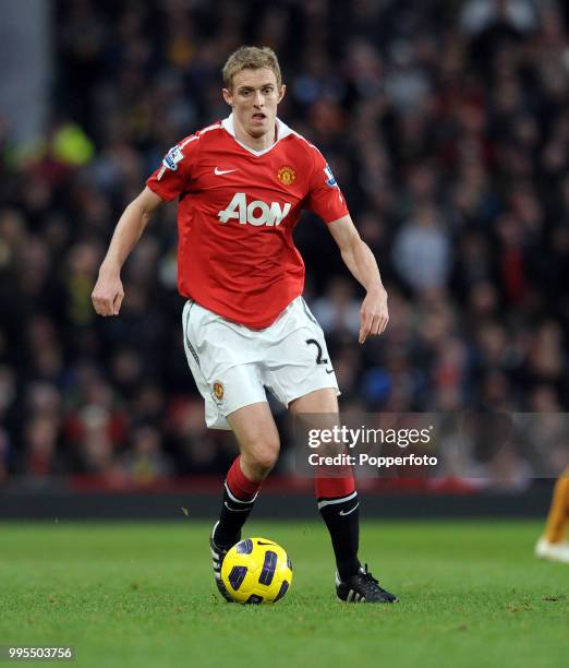 Darren Fletcher of Manchester United in action during the Barclays Premier League match between Manchester United and Wolverhampton Wanderers at Old...