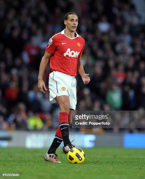 Rio Ferdinand of Manchester United in action during the Barclays Premier League match between Manchester United and Wolverhampton Wanderers at Old...