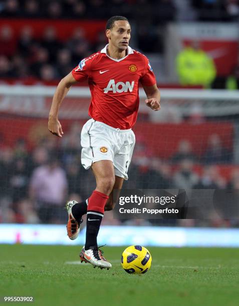 Rio Ferdinand of Manchester United in action during the Barclays Premier League match between Manchester United and Wolverhampton Wanderers at Old...