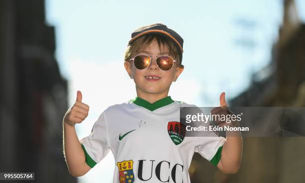 Cork , Ireland - 10 July 2018; Cork City supporter Sarah Kelleher, age 8, from Carrigtwohill, Cork, prior to the UEFA Champions League 1st Qualifying...