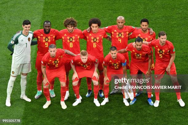 Belgium's defender Toby Alderweireld, Belgium's midfielder Kevin De Bruyne, Belgium's forward Eden Hazard, Belgium's midfielder Nacer Chadli,...