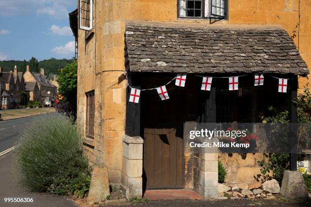 Broadway in The Cotswolds, United Kingdom. Broadway village lies beneath Fish Hill on the western Cotswold escarpment. The broad way is the wide...