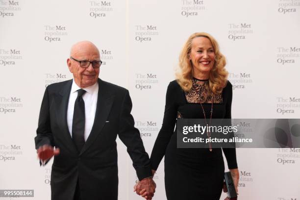 Media mogul Rupert Murdoch and former model Jerry Hall attend the season opening of the Metropolitan Opera in New York, US, 25 September 2017. Photo:...