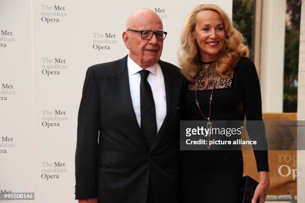 Media mogul Rupert Murdoch and former model Jerry Hall attend the season opening of the Metropolitan Opera in New York, US, 25 September 2017. Photo:...