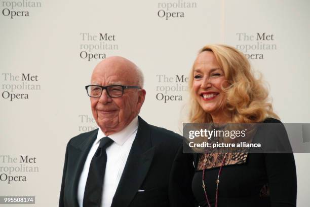 Media mogul Rupert Murdoch and former model Jerry Hall attend the season opening of the Metropolitan Opera in New York, US, 25 September 2017. Photo:...