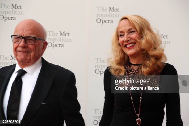 Media mogul Rupert Murdoch and former model Jerry Hall attend the season opening of the Metropolitan Opera in New York, US, 25 September 2017. Photo:...