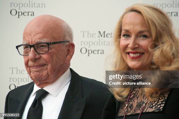 Media mogul Rupert Murdoch and former model Jerry Hall attend the season opening of the Metropolitan Opera in New York, US, 25 September 2017. Photo:...