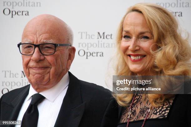 Media mogul Rupert Murdoch and former model Jerry Hall attend the season opening of the Metropolitan Opera in New York, US, 25 September 2017. Photo:...