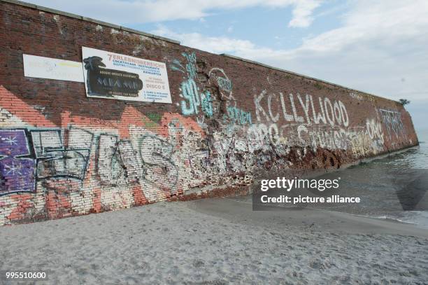 View of the quay wall between the blocks 3 and 4 of the listed Prora building complex on Ruegen island, Germany, 22 September 2017. According to a...