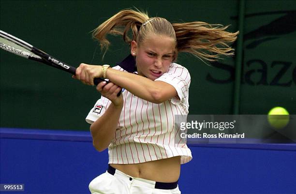Jelena Dokic of Yugoslavia during her defeat to Alicia Molik of Australia in the DFS Classic at Edgbaston, Birmingham. DIGITAL IMAGE. Mandatory...
