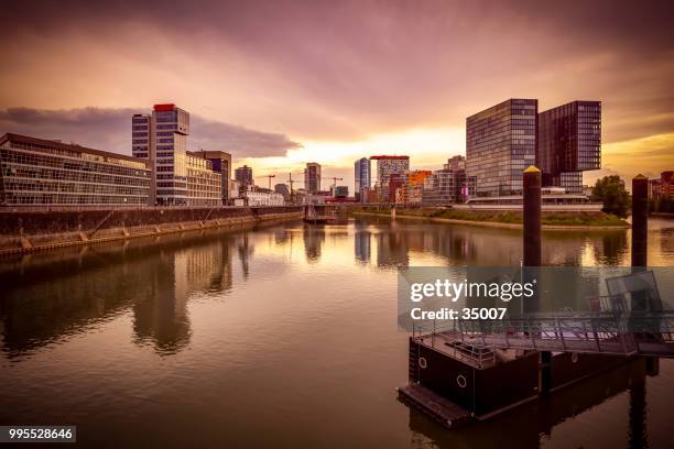 dusseldorf media harbor in germany - düsseldorf medienhafen stock pictures, royalty-free photos & images