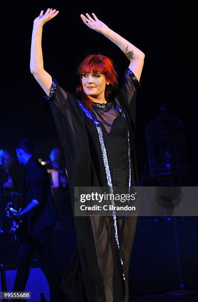 Florence Welch of Florence & The Machine performs at the Hammersmith Apollo on May 14, 2010 in London, England.