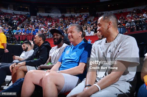 University of Kentucky Head Coach John Calipari looks on during the 2018 Las Vegas Summer League on July 6, 2018 at the Thomas & Mack Center in Las...