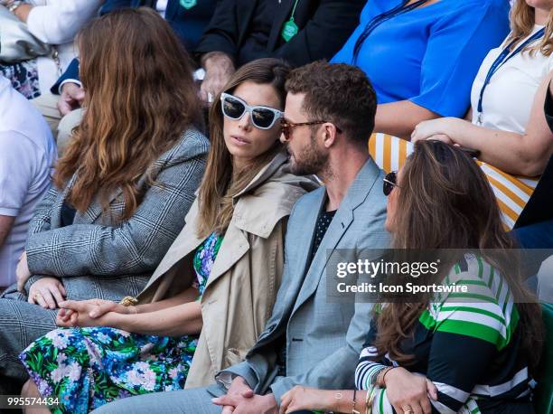 And JUSTIN TIMBERLAKE during day eight match of the 2018 Wimbledon on July 10 at All England Lawn Tennis and Croquet Club in London,England.