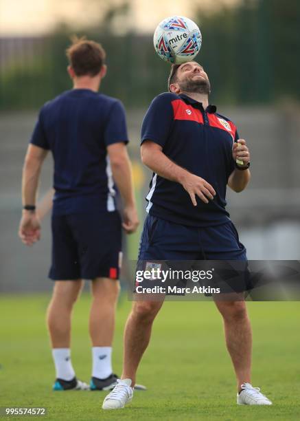 Bristol City manager Lee Johnson during the Pre-Season Friendly between Bristol City v Cheltenham Town on July 10, 2018 in Weston-Super-Mare, England.