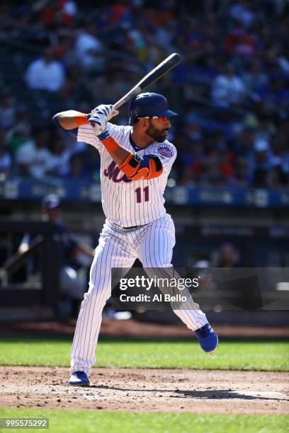 Jose Bautista of the New York Mets bats against the Tampa Bay Rays during their game at Citi Field on July 7, 2018 in New York City.