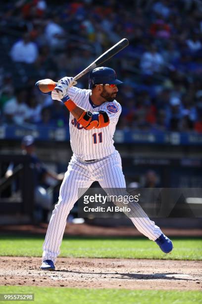 Jose Bautista of the New York Mets bats against the Tampa Bay Rays during their game at Citi Field on July 7, 2018 in New York City.