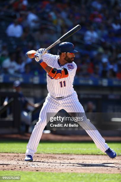 Jose Bautista of the New York Mets bats against the Tampa Bay Rays during their game at Citi Field on July 7, 2018 in New York City.