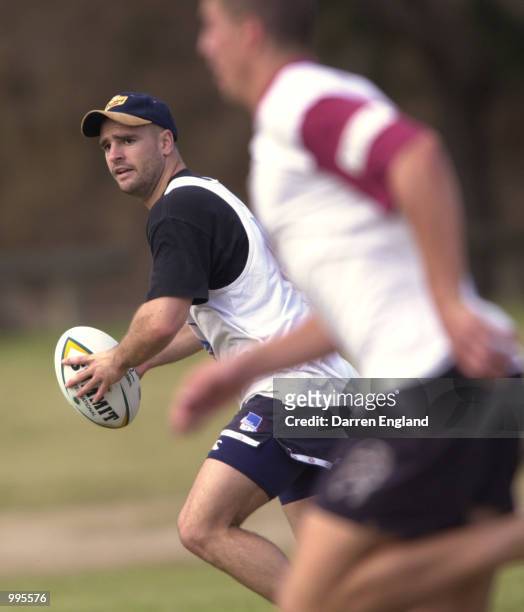 Sam Cordingley of the Queensland Reds in action during Queensland Reds training for their match against the British Lions on Saturday. The training...