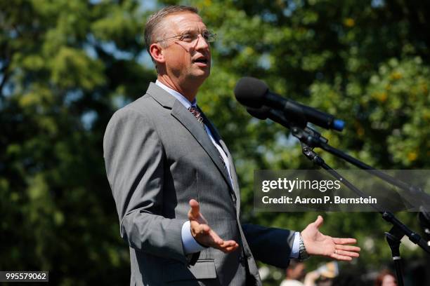 July 10: Rep. Doug Collins speaks during a rally calling for criminal justice reform outside the U.S. Capitol July 10, 2018 in Washington, DC....