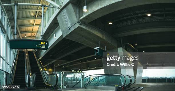 vancouver yvr airport skytrain - yvr airport stock pictures, royalty-free photos & images