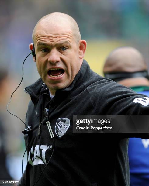 Leicester Tigers head coach Richard Cockerill reacts during the AVIVA Premiership Final between Leicester Tigers and Saracens at Twickenham Stadium...