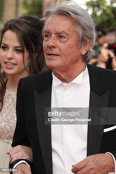 Actor Alain Delon attends the "Wall Street: Money Never Sleeps" Premiere at the Palais des Festivals during the 63rd Annual Cannes Film Festival on...