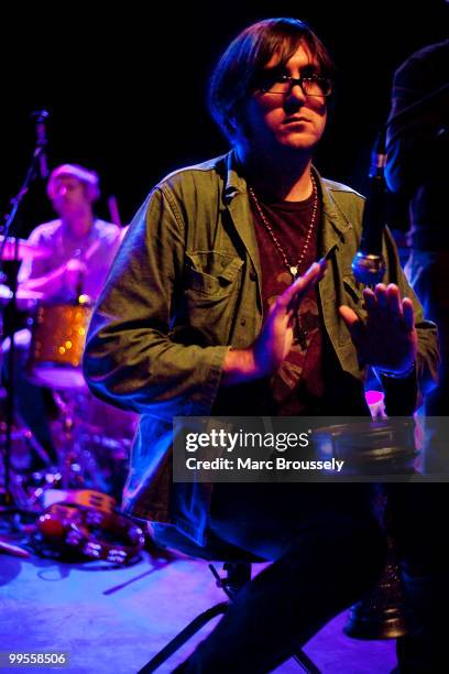 Matt Hollywood of Brian Jonestown Massacre performs on stage at Shepherds Bush Empire on May 14, 2010 in London, England.