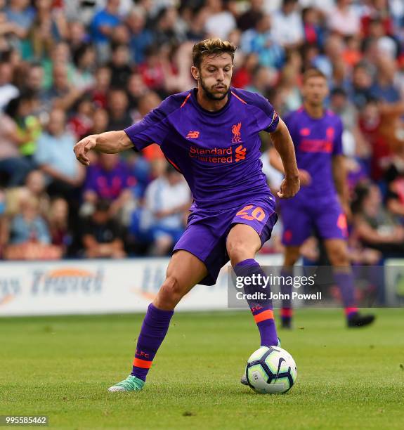 Adam Lallana of Liverpool during the pre-season friendly match between Tranmere Rovers and Liverpool at Prenton Park on July 10, 2018 in Birkenhead,...