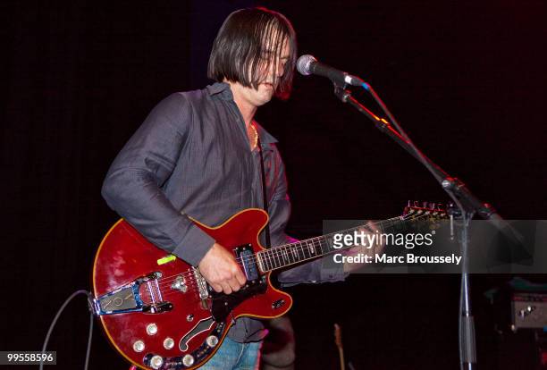 Anton Newcombe of Brian Jonestown Massacre performs on stage at Shepherds Bush Empire on May 14, 2010 in London, England.