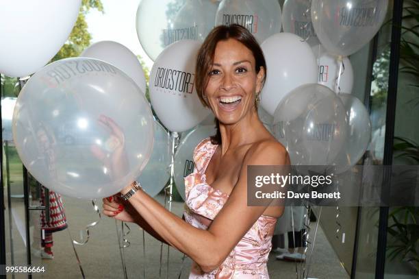 Melanie Sykes attends the launch party for the inaugural Issue of "Drugstore Culture" at Chucs Serpentine on July 10, 2018 in London, England.