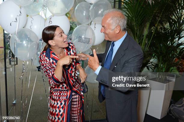 Yana Peel and Charles Finch attend the launch party for the inaugural Issue of "Drugstore Culture" at Chucs Serpentine on July 10, 2018 in London,...