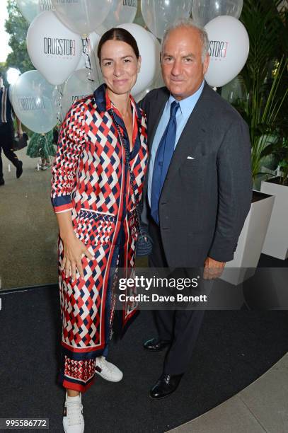 Yana Peel and Charles Finch attend the launch party for the inaugural Issue of "Drugstore Culture" at Chucs Serpentine on July 10, 2018 in London,...