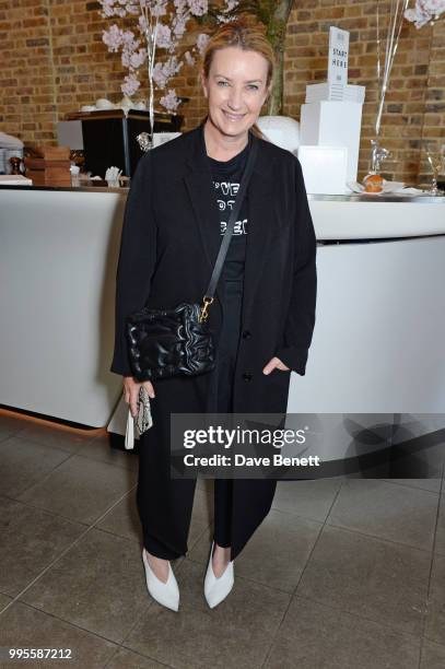 Anya Hindmarch attends the launch party for the inaugural Issue of "Drugstore Culture" at Chucs Serpentine on July 10, 2018 in London, England.