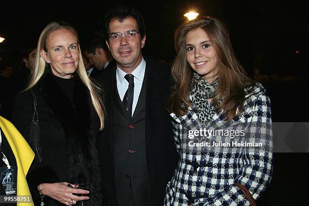 Charles-Emmanuel de Bourbon de Parme , his wife Constance and their daughter pose during the celebration of the 400th anniversary of his death on May...