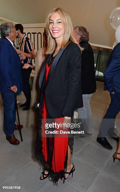 Kim Hersov attends the launch party for the inaugural Issue of "Drugstore Culture" at Chucs Serpentine on July 10, 2018 in London, England.