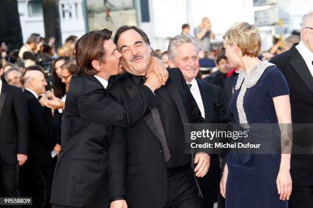 Michael Douglas, Josh Brolin, Carey Mulligan and Oliver Stone attend the 'Wall Street: Money Never Sleeps' Premiere at the Palais des Festivals...