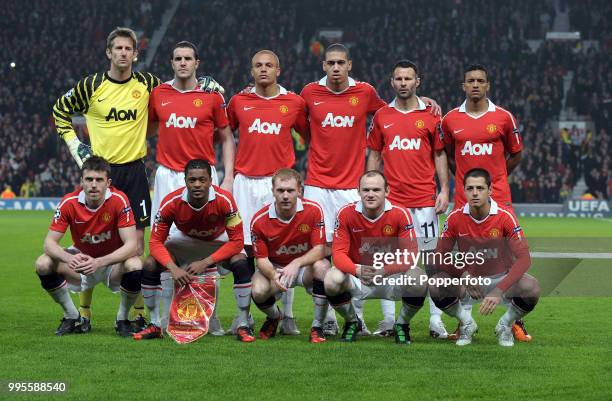 Manchester United prior to the UEFA Champions League round of 16 2nd leg match between Manchester United and Olympique de Marseille at Old Trafford...