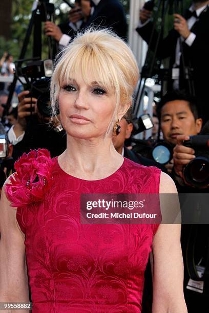 Ellen Barkin attends the 'Wall Street: Money Never Sleeps' Premiere at the Palais des Festivals during the 63rd Annual Cannes Film Festival on May...