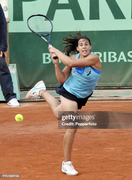 Marion Bartoli of France in action during day 10 of the French Open at Roland Garros Stadium in Paris on May 31, 2011.