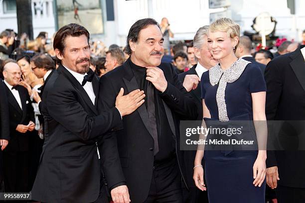 Josh Brolin, Carey Mulligan and Oliver Stone attend the 'Wall Street: Money Never Sleeps' Premiere at the Palais des Festivals during the 63rd Annual...