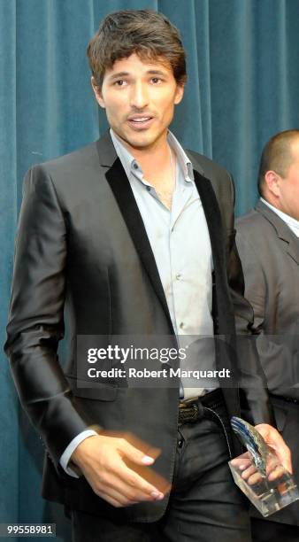 Andres Velencoso receives the 'Tossenc D'Honor' award at the Tossa de Mar City Hall on May 14, 2010 in Gerona, Spain.