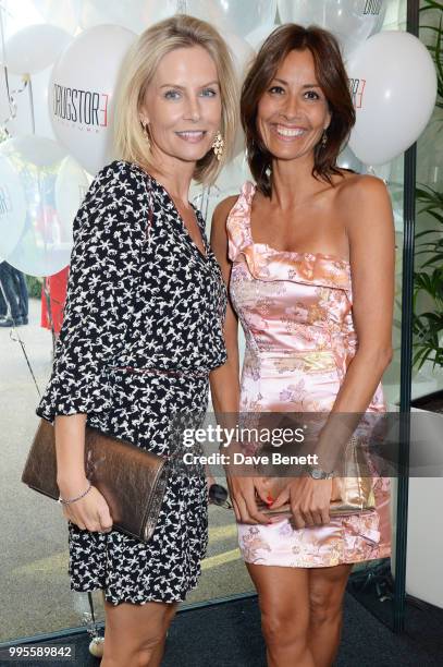 Lucia Vega and Melanie Sykes attend the launch party for the inaugural Issue of "Drugstore Culture" at Chucs Serpentine on July 10, 2018 in London,...