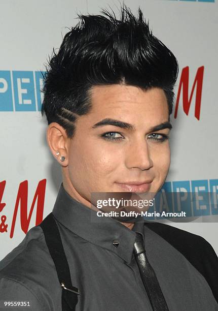 Singer Adam Lambert attends Paper Magazine 13th Annual Beautiful People Issue Celebration at The Standard Hotel on May 13, 2010 in Los Angeles,...