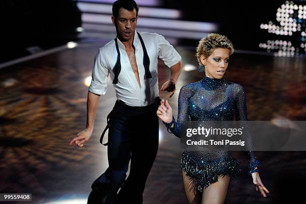 Sylvie van der Vaart and Christian Baerens perform during the 'Let's Dance' TV show at Studios Adlershof on May 14, 2010 in Berlin, Germany.