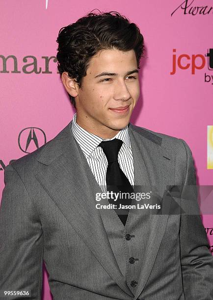 Nick Jonas of the Jonas Brothers attends the 12th annual Young Hollywood Awards at The Wilshire Ebell Theatre on May 13, 2010 in Los Angeles,...