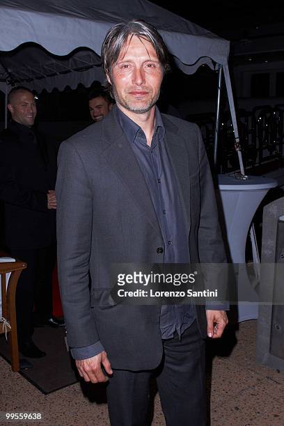 Mads Mikkelsen goes out at night and visits a Luxury Yacht at the Port of Cannes on May 14, 2010 in Cannes, France.