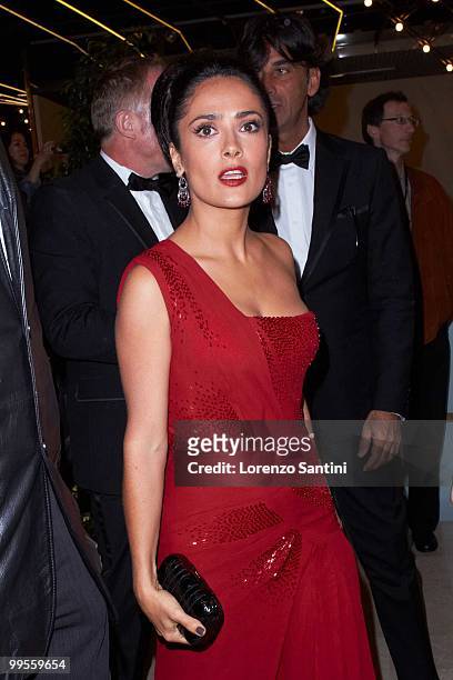 Salma Hayek and Francois-Henri Pinault attend the 'Il Gattopardo' premiere held at the Palais des Festivals of Cannes on May 14, 2010 in Cannes,...