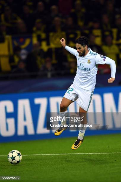 Madrid's Isco in action during the UEFA Champions League football match between Borussia Dortmund and Real Madrid at Signal-Iduna-Park in Dortmund,...